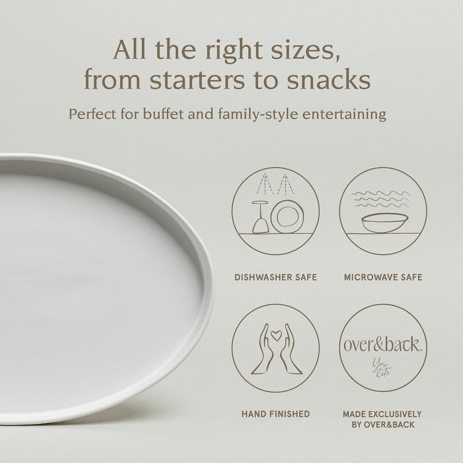 over&back Stackable Oval Serving Platter - Semi - Perfect for Tabletop & Décor