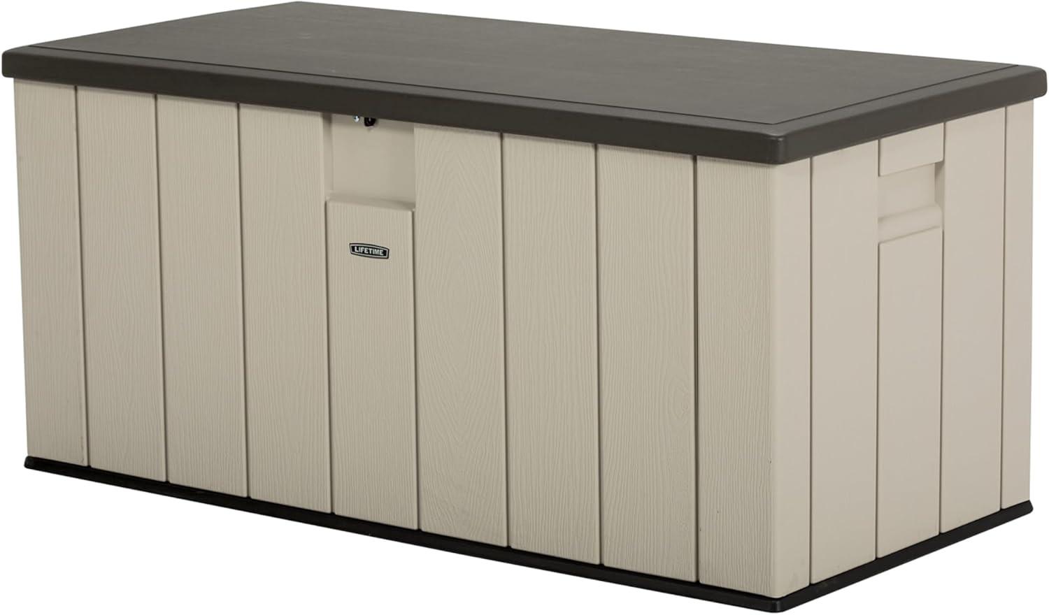 Lifetime New Outdoor Polyethylene Deck Box and Bench 150 Gallon, Tan/Brown (60254)