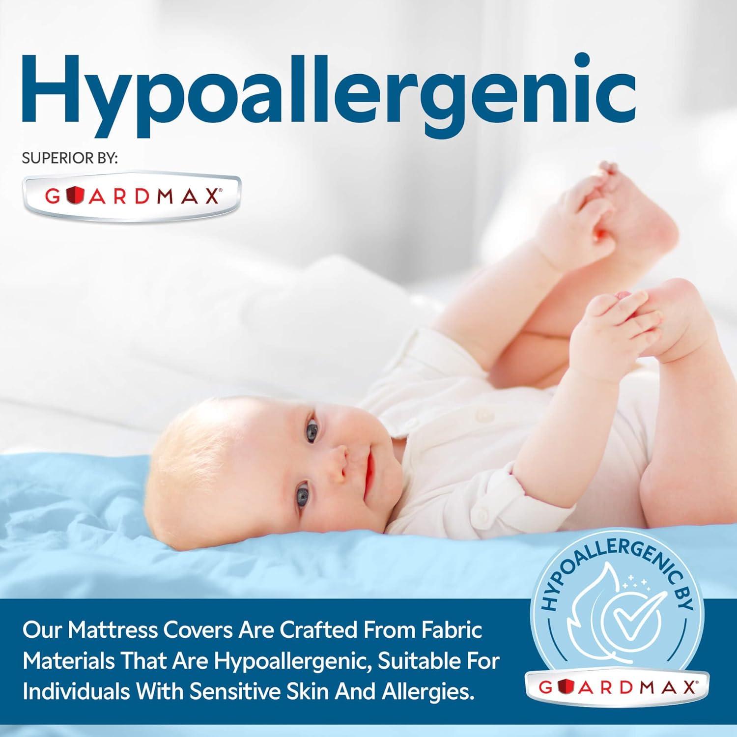 Guardmax - Waterproof Mattress Protector - Fitted Style - Light Blue - 54" x 75" (Full)