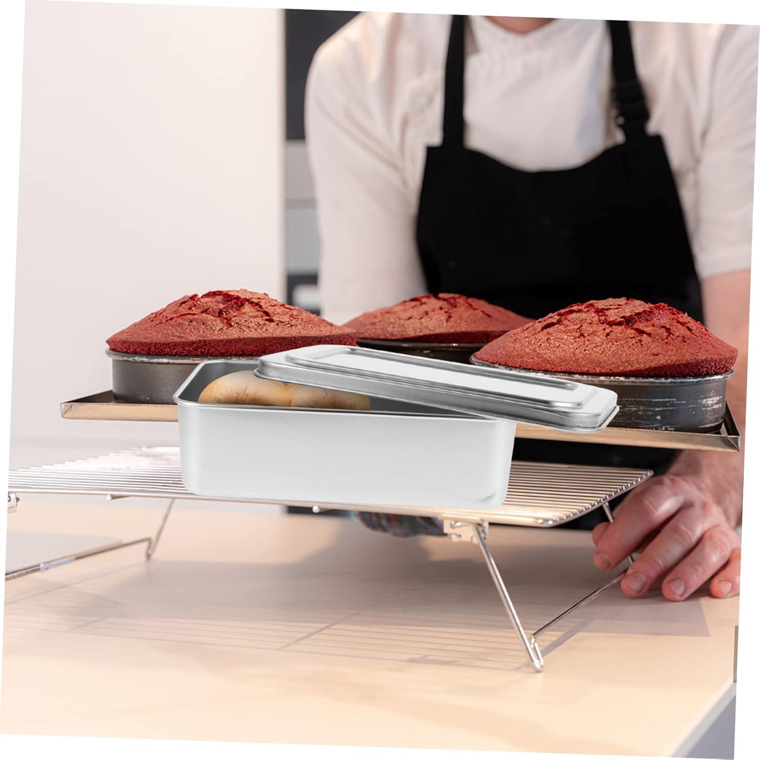 TABLZONE Stainless Steel Baking Tray Silver Oven Pan for Home Use with Lid