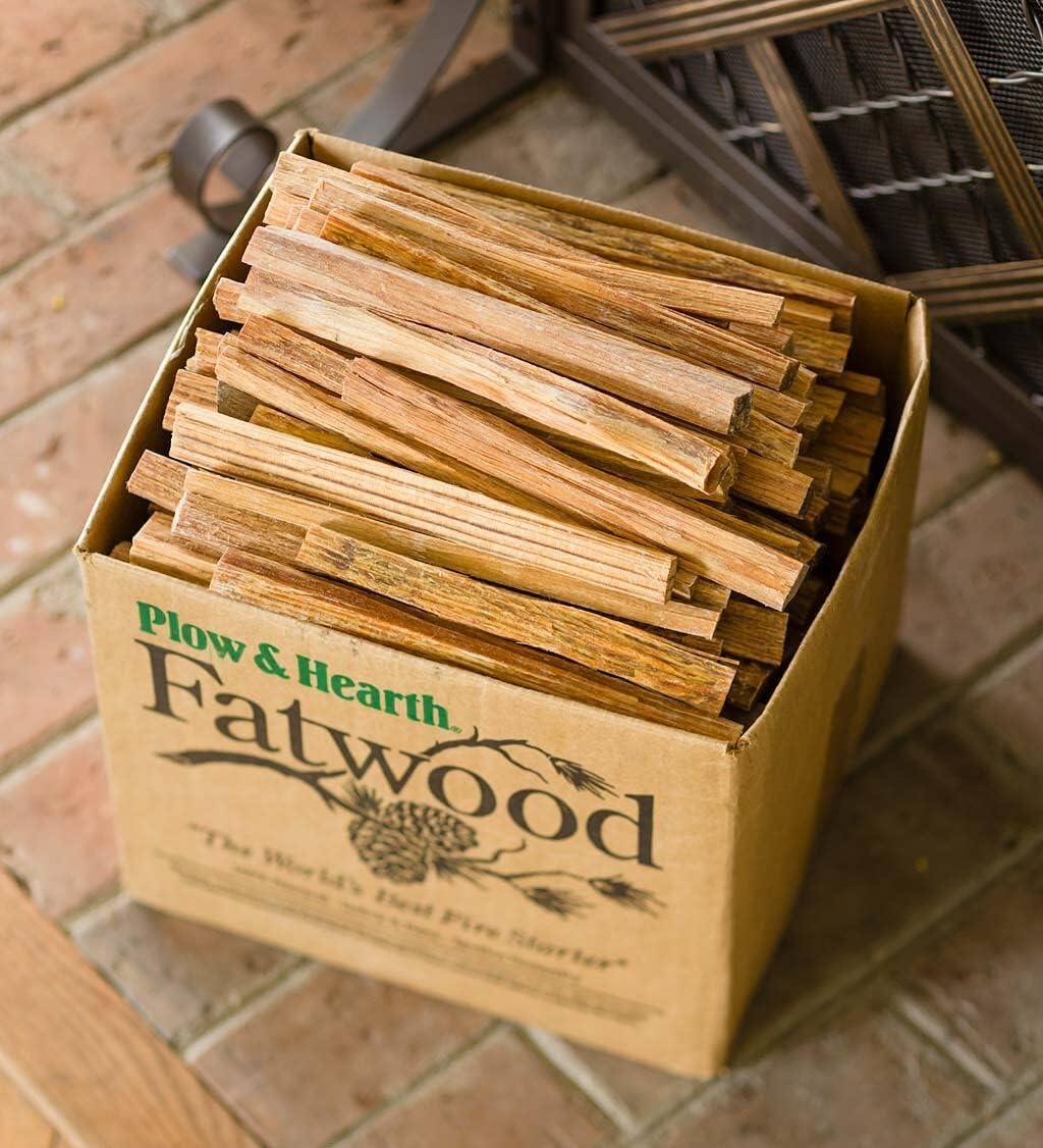 Plow & Hearth 2LBS Fatwood Fire Starter Sticks, Organic Kindling Sticks for Wood Stoves Fireplaces Campfires Fire Pits, Non Toxic
