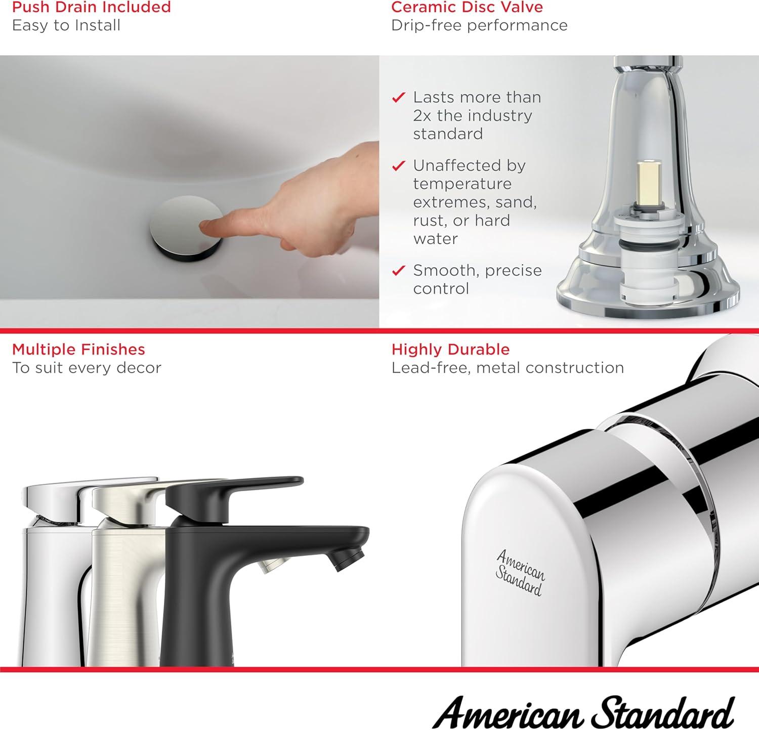 Single-Hole Single-handle Bathroom Faucet with Drain Assembly