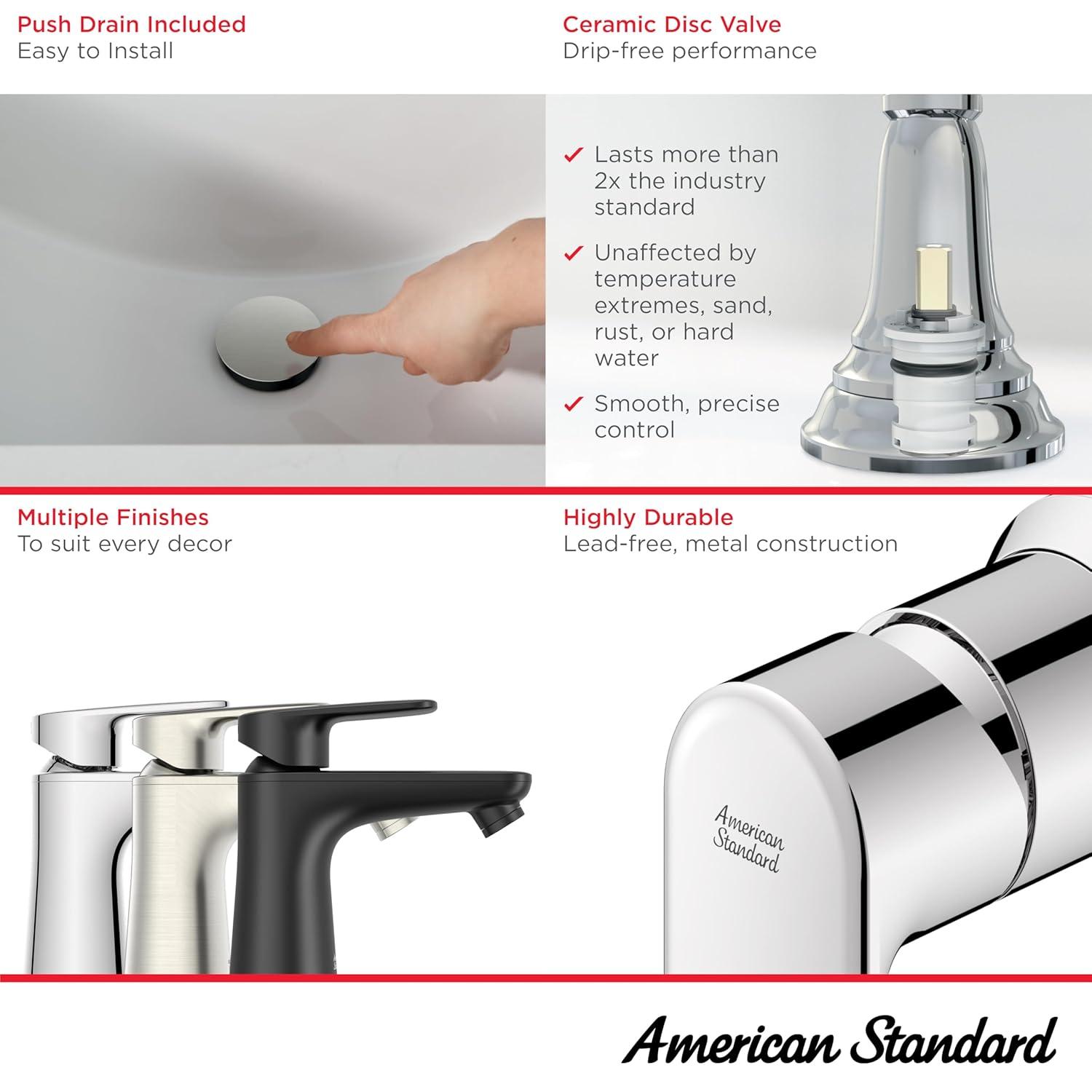 Single-Hole Single-handle Bathroom Faucet with Drain Assembly