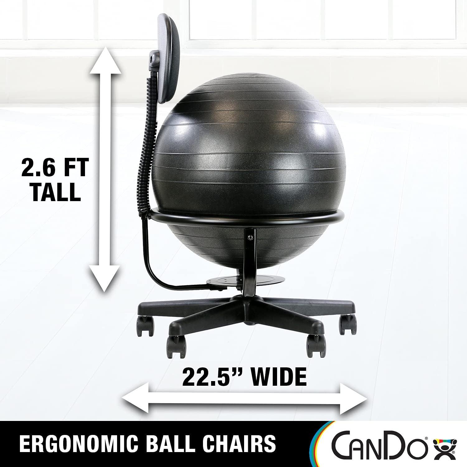 Black Ergonomic Swivel Armless Metal Ball Chair