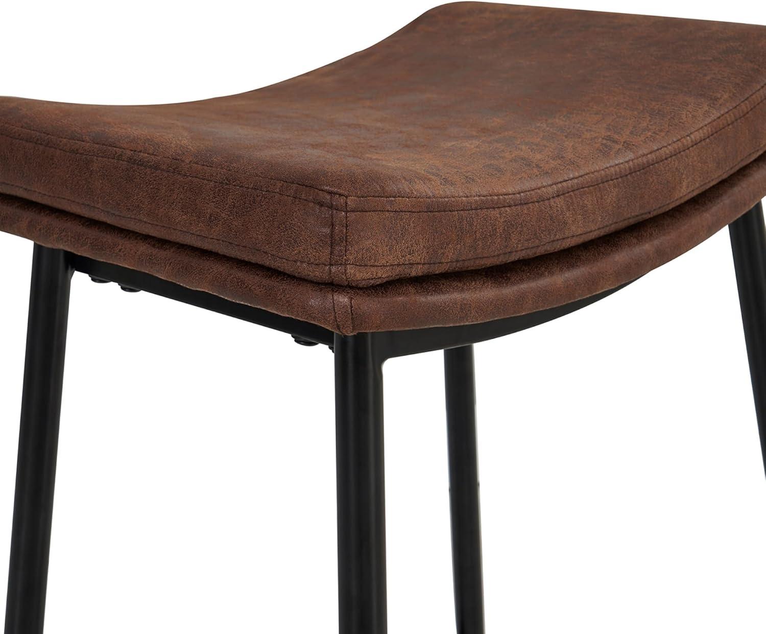 Nathan James Set of 4 Arlo Backless Counter Height Barstool Brown
