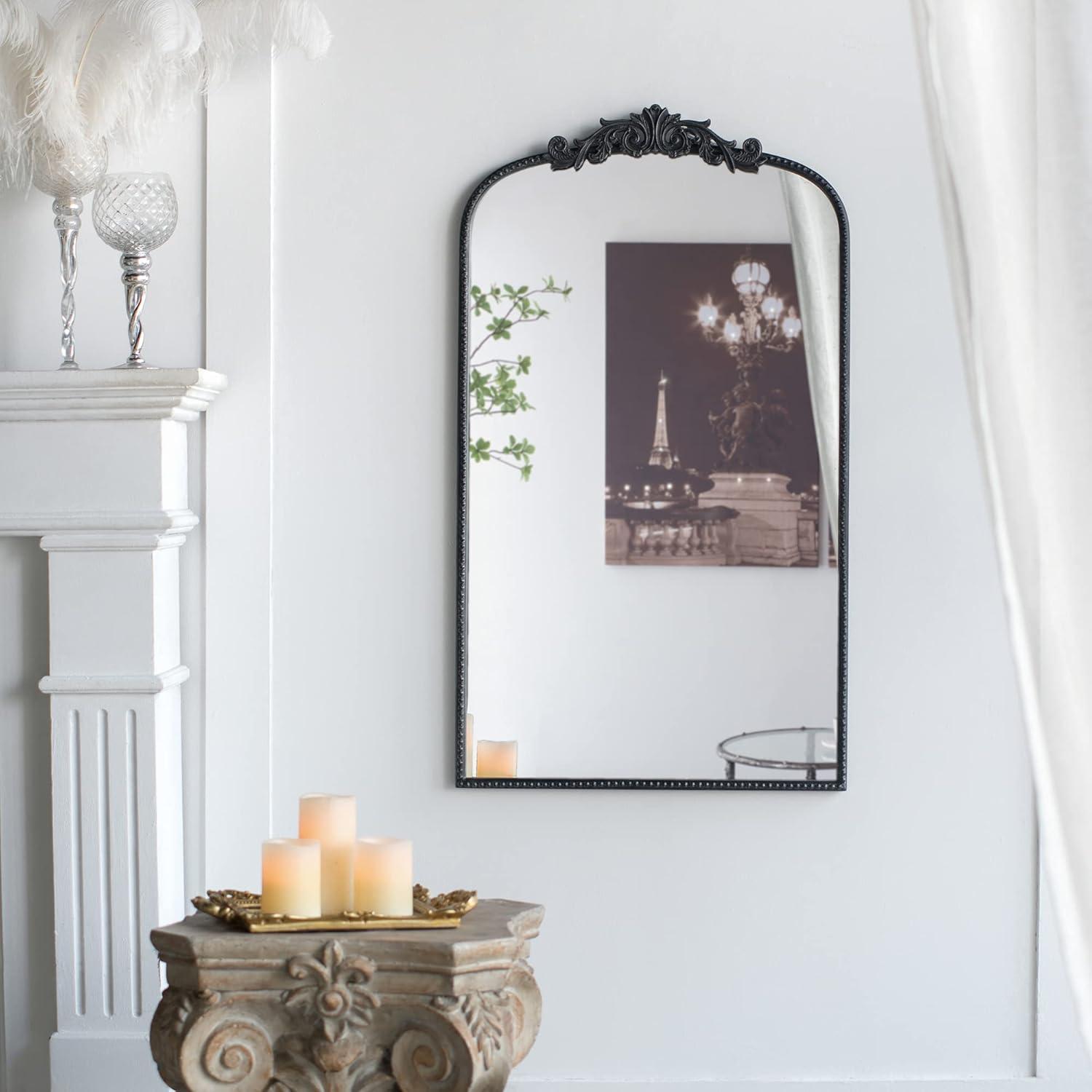 A&B Home  Baroque Inspired Wall Mirror - 24" x 42" Black