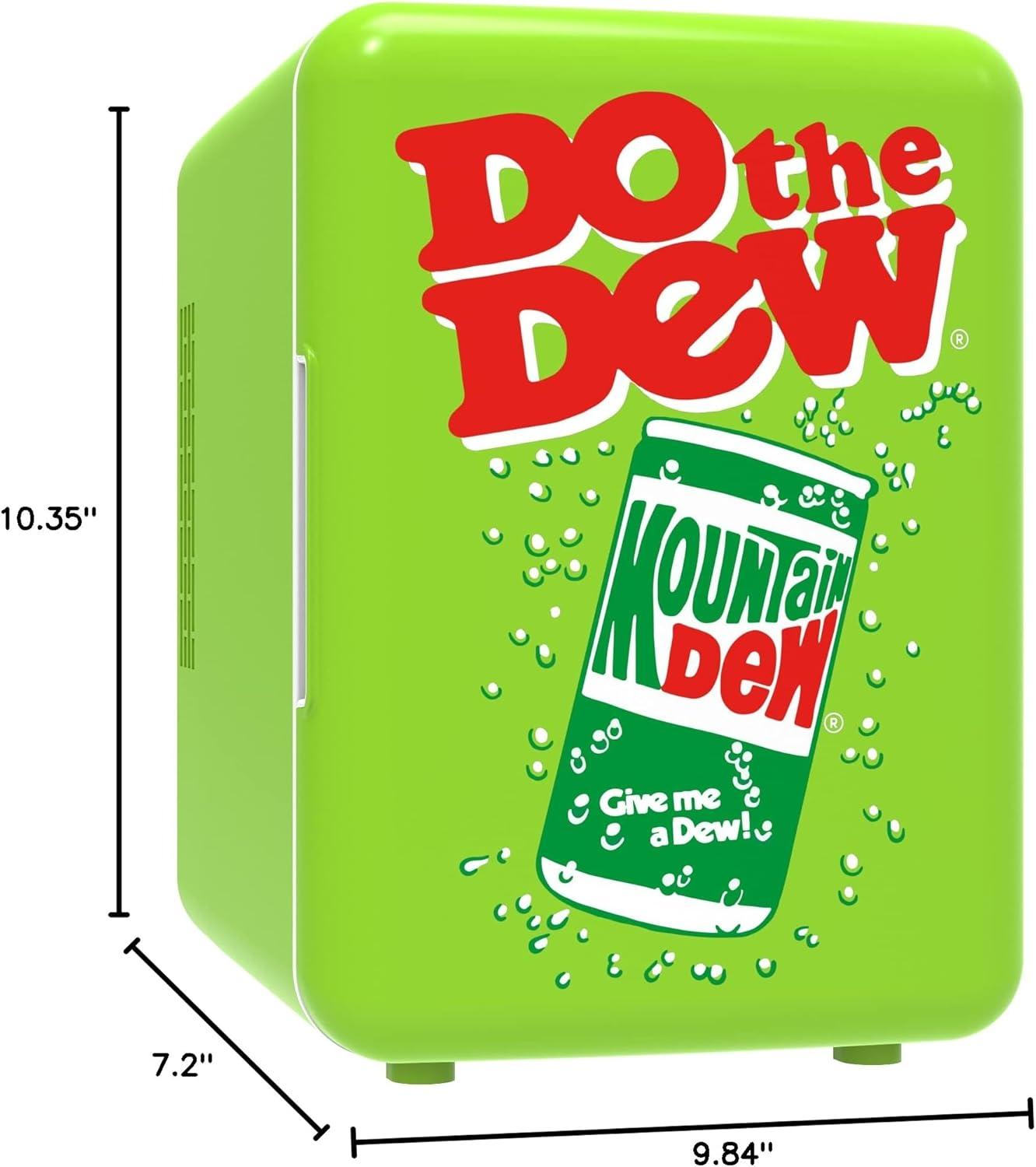 Mountain Dew Green Compact Personal Mini Fridge Cooler