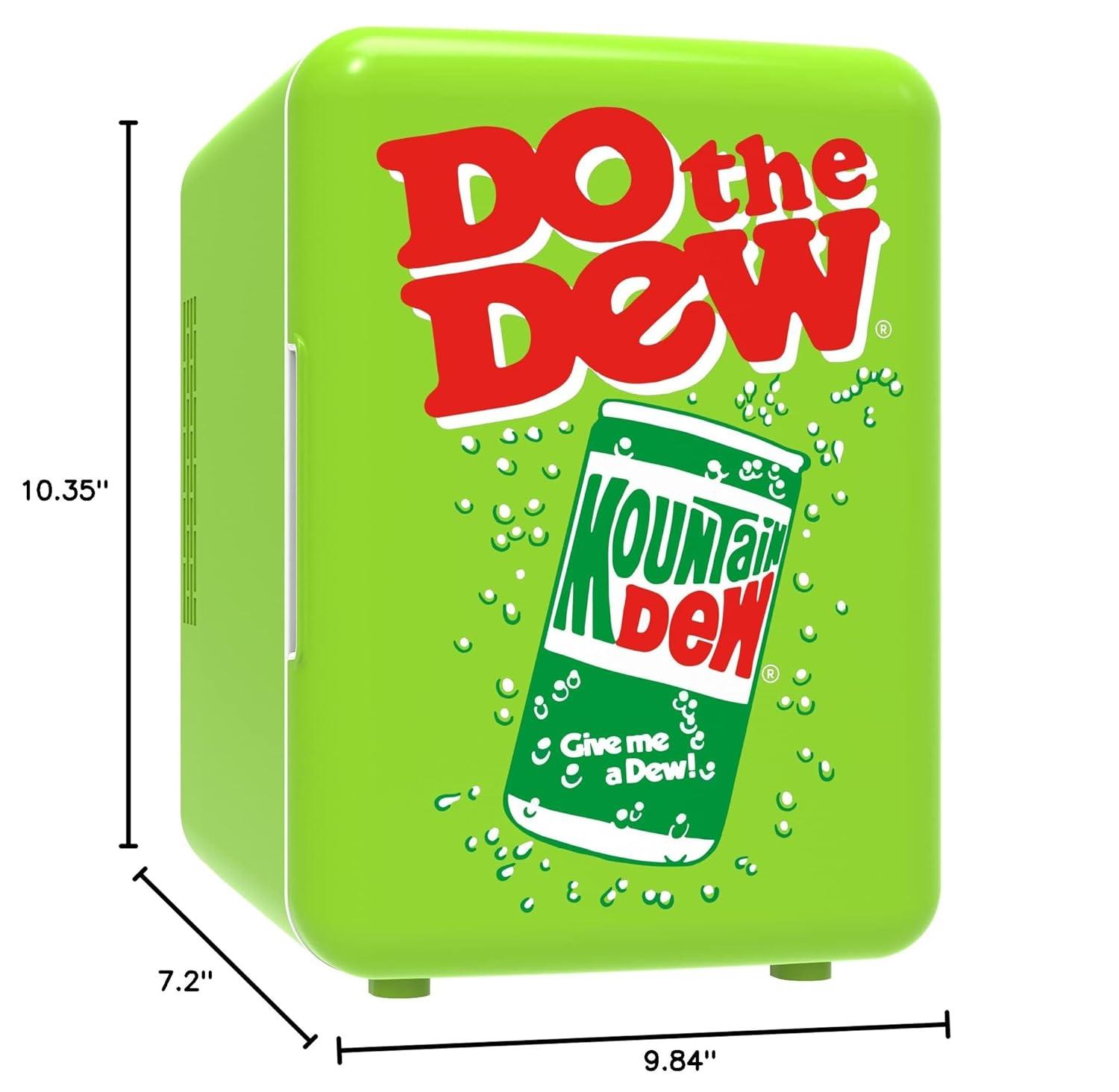 Mountain Dew Green Compact Personal Mini Fridge Cooler