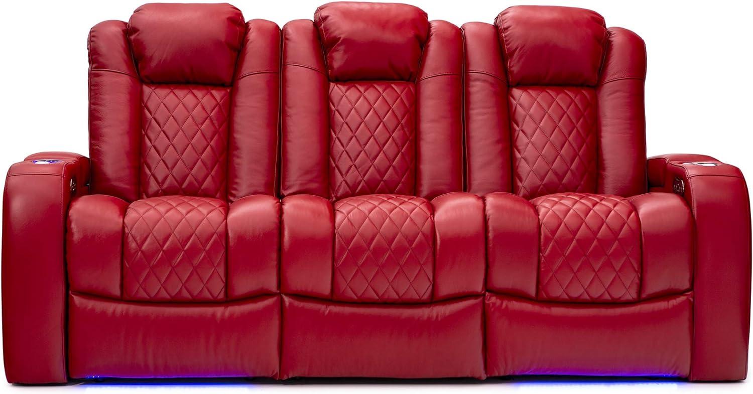 Seatcraft Anthem Red Leather Sofa | Powered Headrest | Power Recline