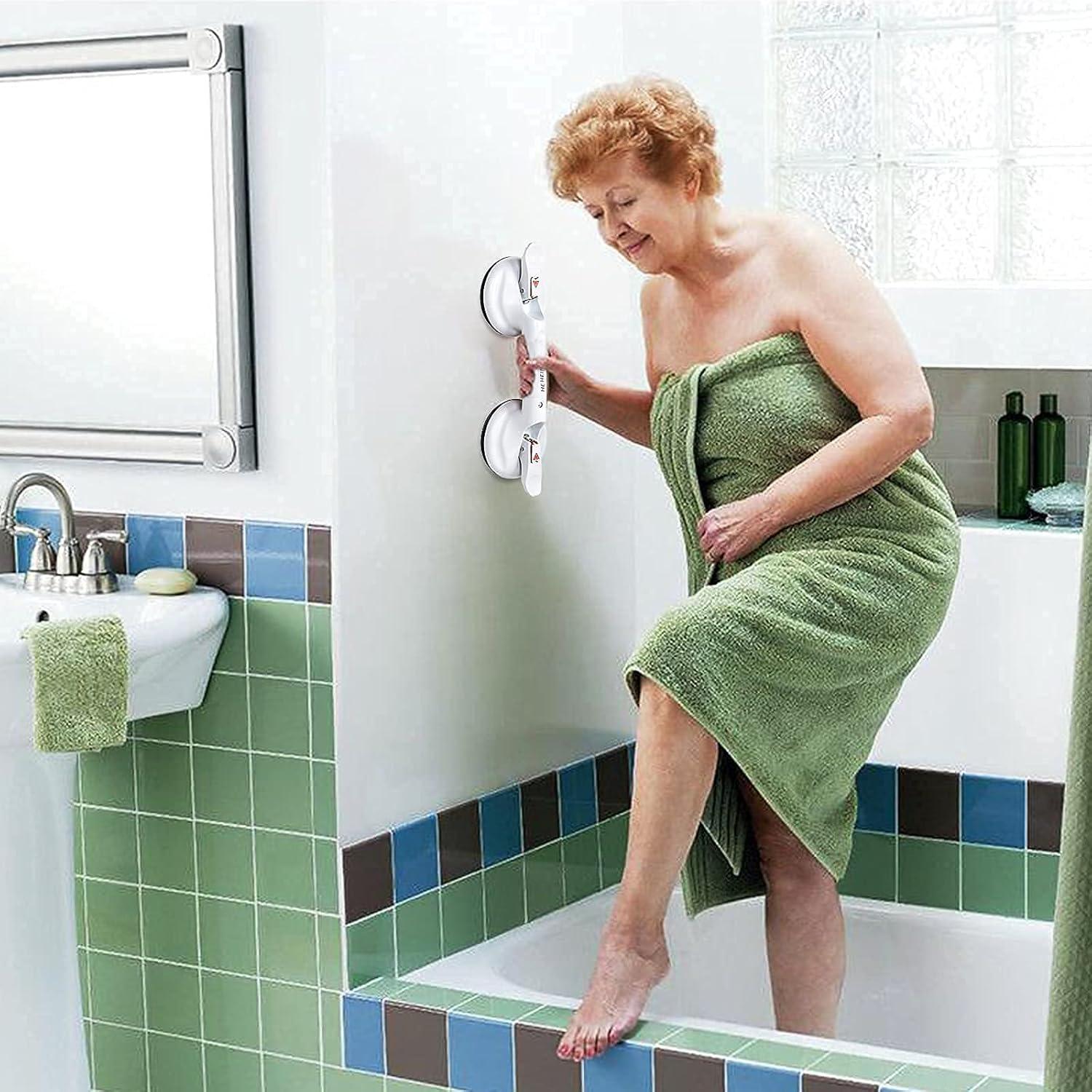17inch Suction Shower Grab Bar, Portable Shower Handle Bar Suction Grip Bar Bathtub Handle with Strong Hold Suction Cup Fitting and Rapid Release for Bathroom(Max Capacity :253lb）