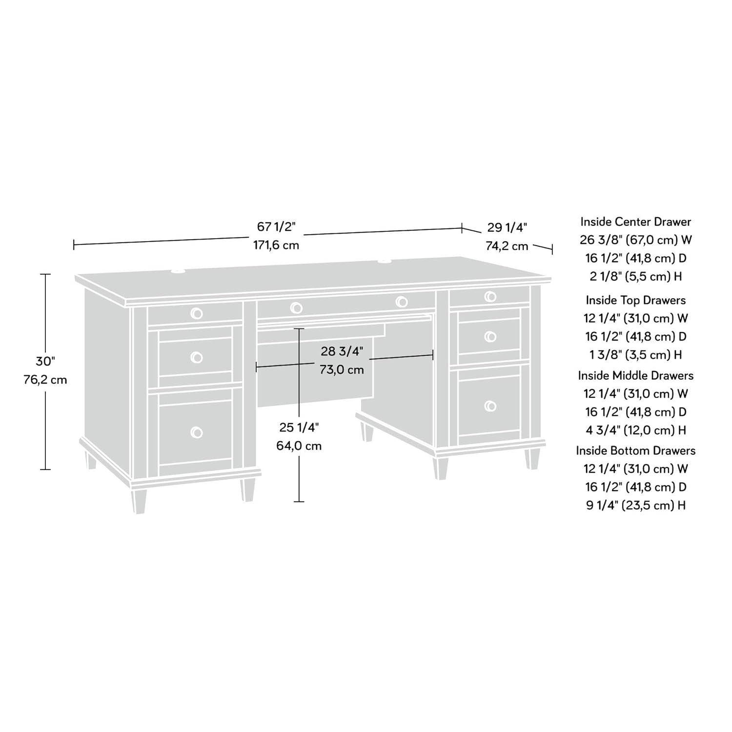 Sauder Hammond Executive Desk, Emery Oak Finish