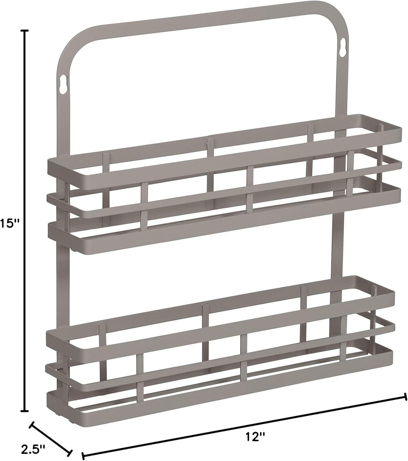 Gray Steel 2-Tier Hanging Spice Rack