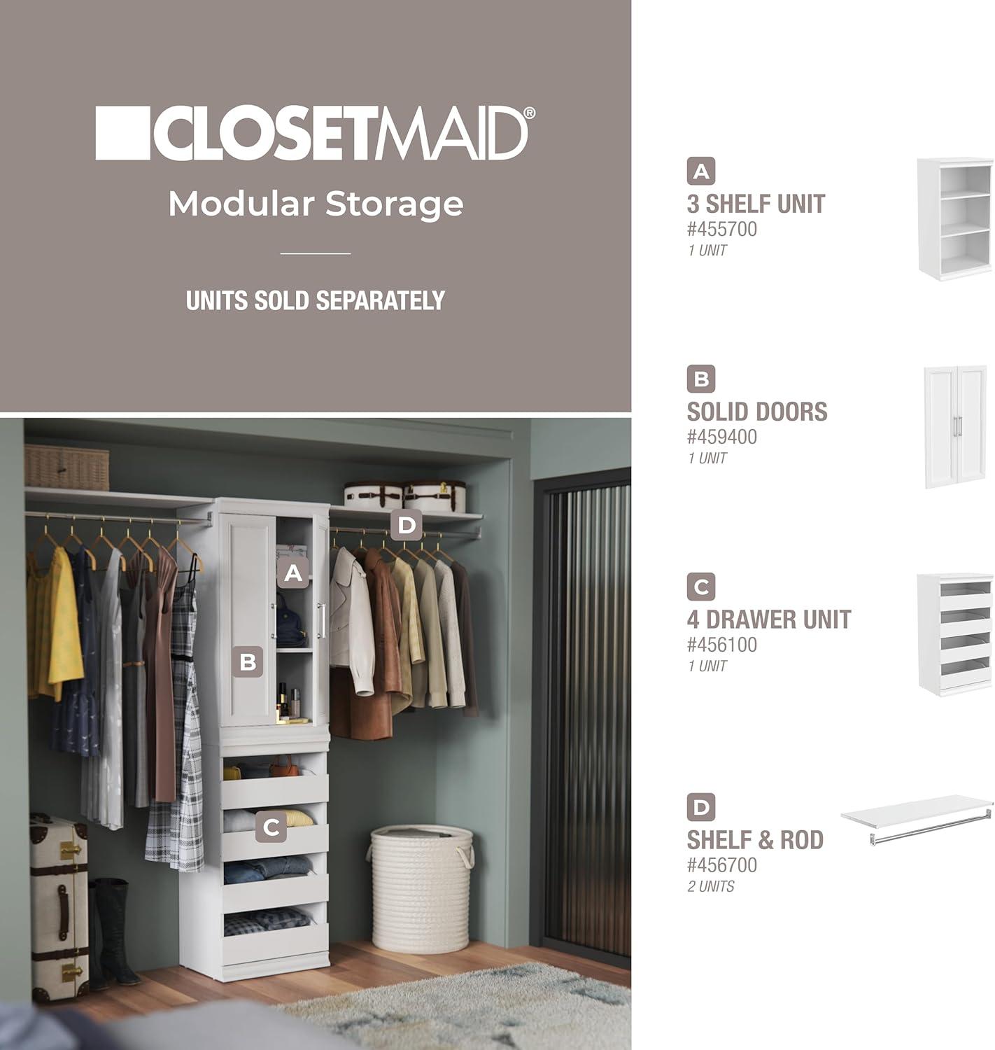 Modular Storage 36.02" W Shelf & Closet Rod