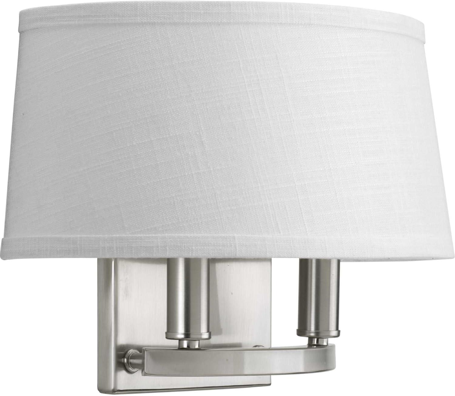 Cherish Brushed Nickel Two-Light Wall Sconce with Summer Linen Shade