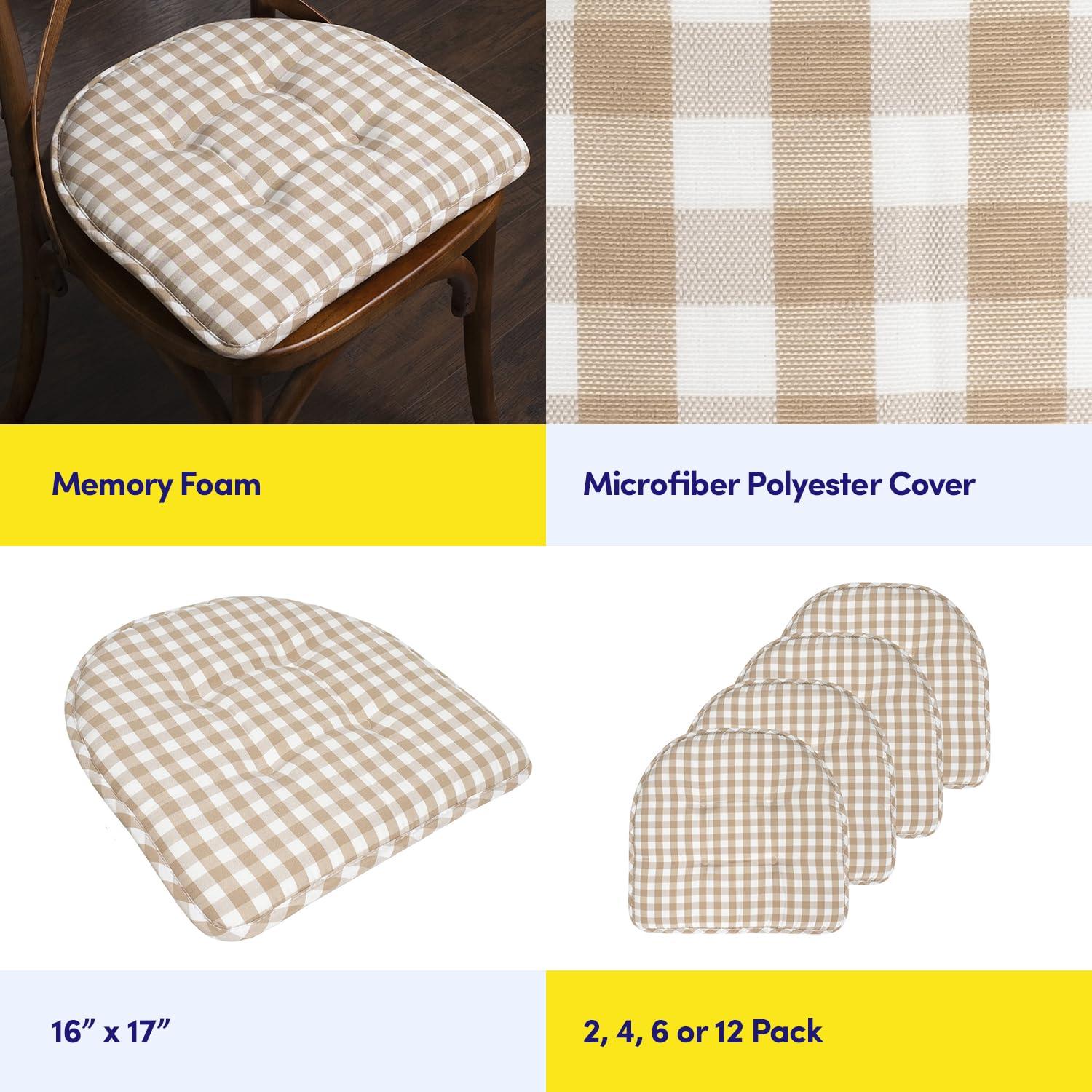 Rosalind Wheeler Buffalo Pattern Non-Slip Indoor Chair Pad Cushion