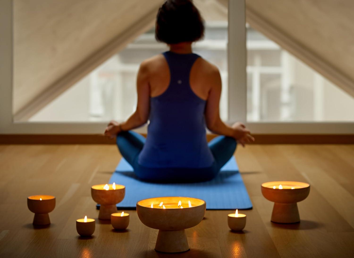 Medium White Ceramic Soy Wax Tealight Candle