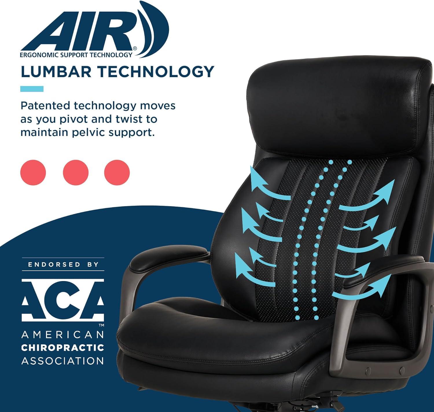 La-Z-Boy La-Z-Boy® Nova Executive Office Chair, Patented AIR Ergonomic Support Technology®, High-Back Premium Comfort & Support, Vegan PU Leather