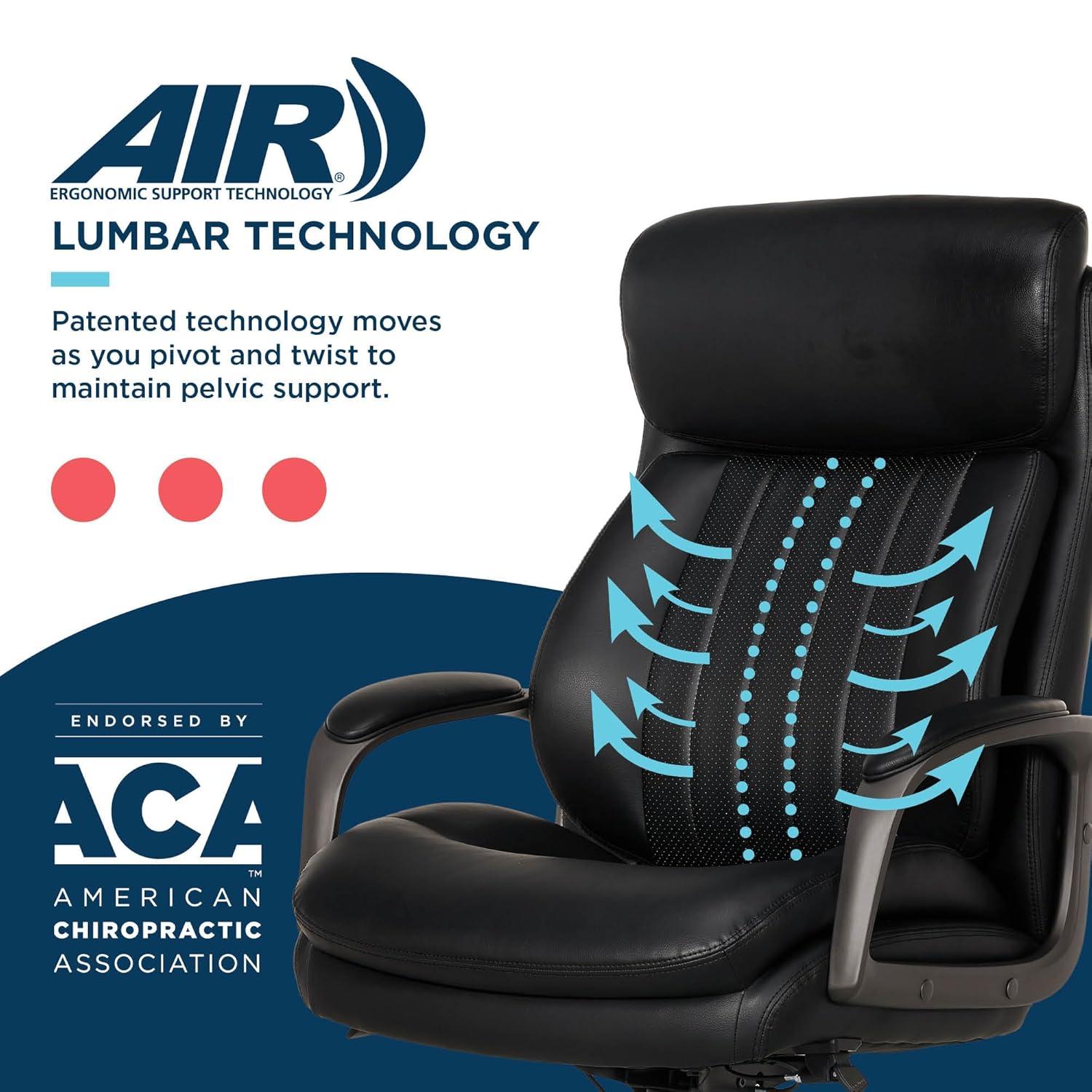 La-Z-Boy La-Z-Boy® Nova Executive Office Chair, Patented AIR Ergonomic Support Technology®, High-Back Premium Comfort & Support, Vegan PU Leather
