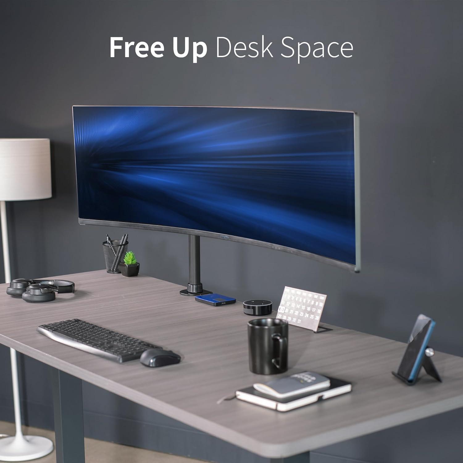 VIVO Single Ultrawide Monitor Desk Mount, Adjustable Stand for Screens up to 45"