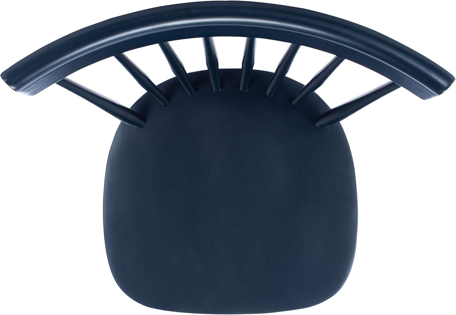 SAFAVIEH Parker Solid 17 in. H Spindle Dining Chair, Navy, Set of 2