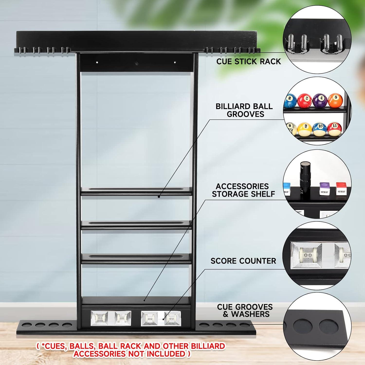 GSE Games & Sports Expert Wood Pool Cue Rack