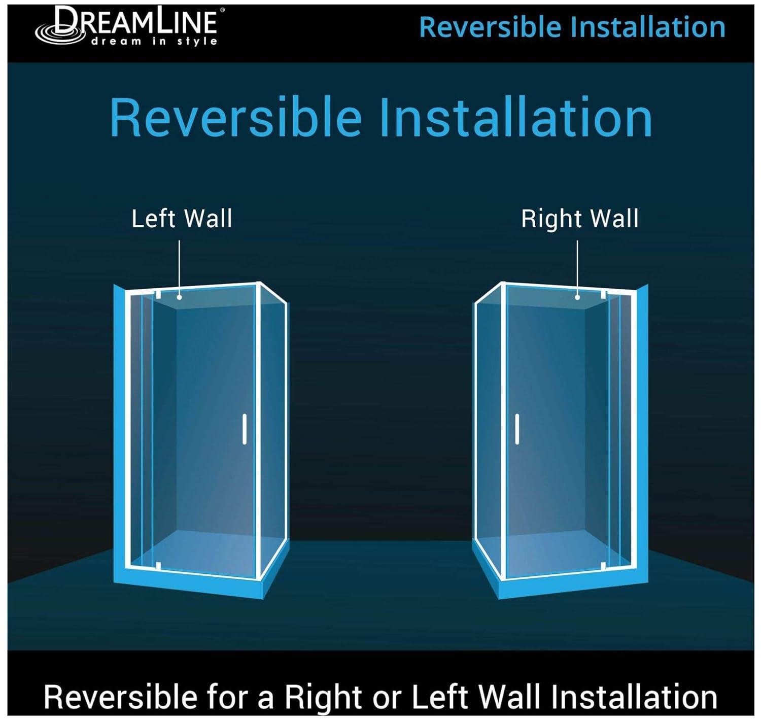 DreamLine Flex 36.44" W x 34.5" D x 72" H Framed Rectangle Pivot Shower Enclosure SHDR-2234340-RT-01
