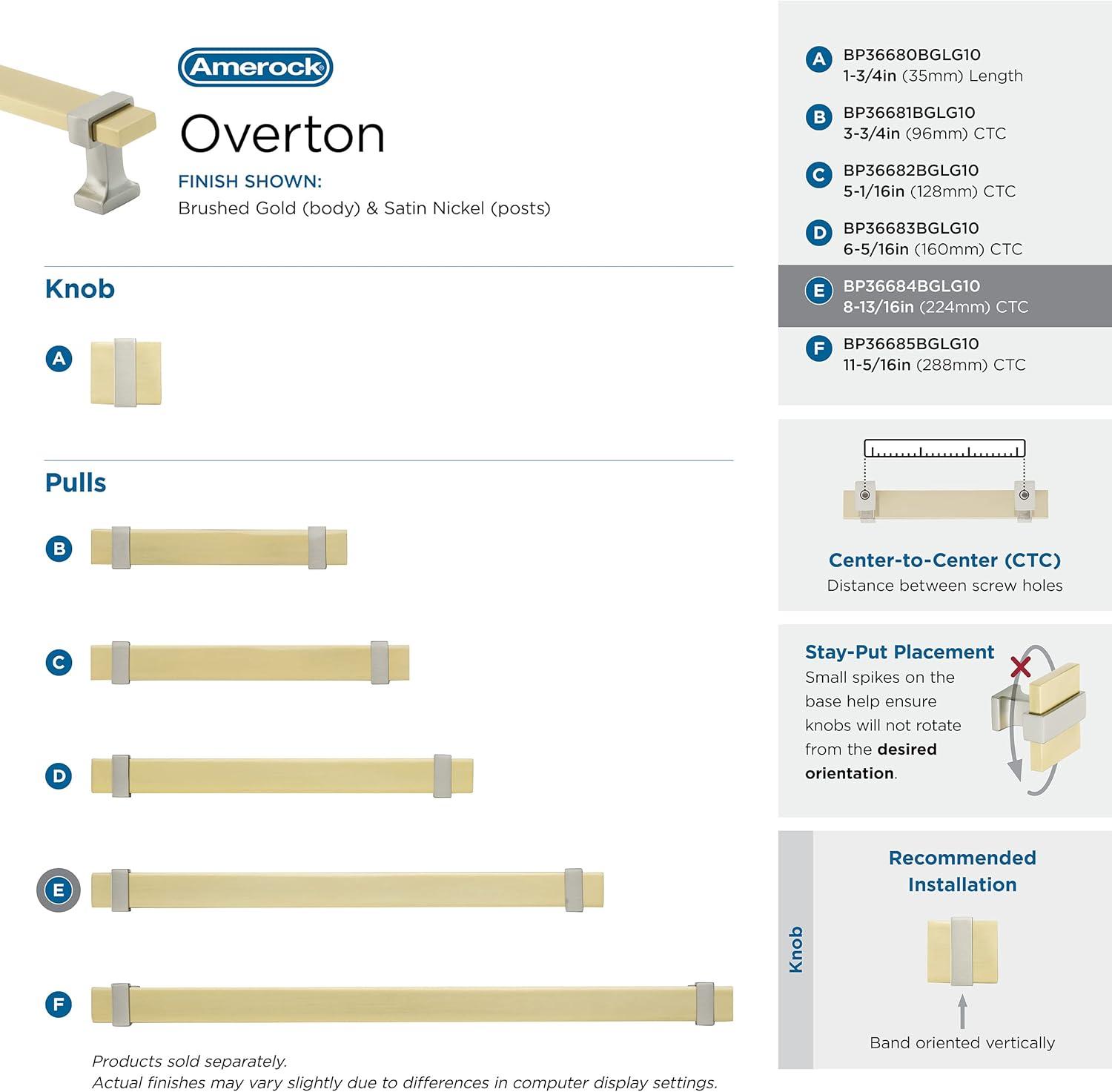 Amerock Overton Split Finish Cabinet or Drawer Pull