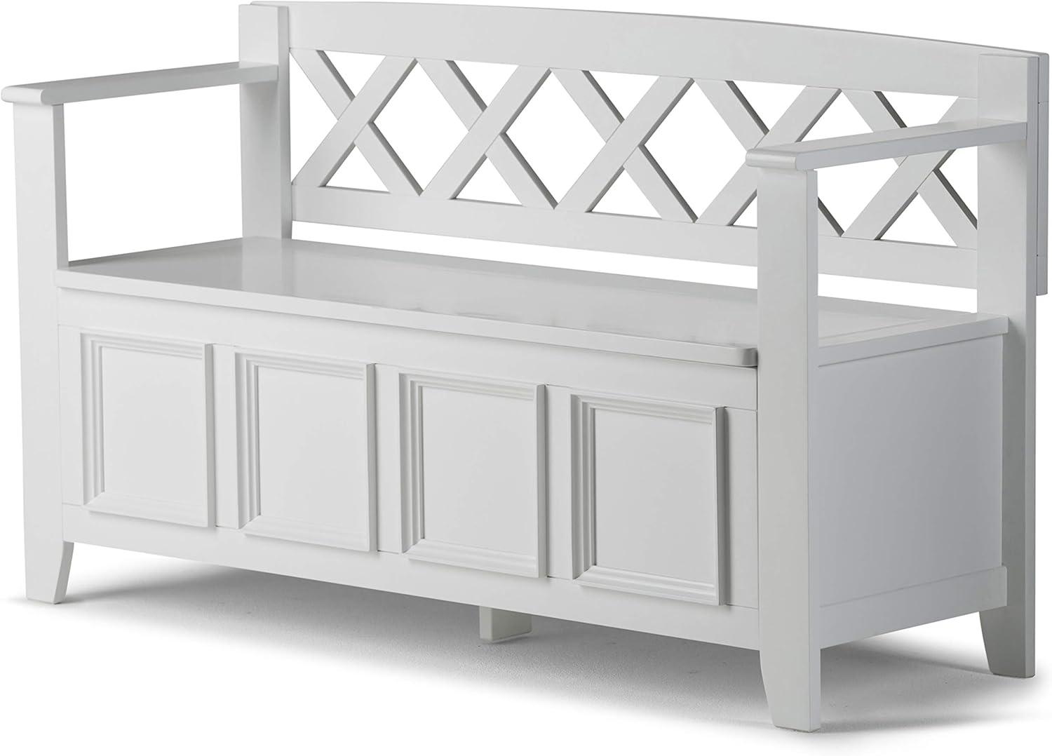 Simpli Home Amherst Solid Wood Entryway Lift Top Storage Bench