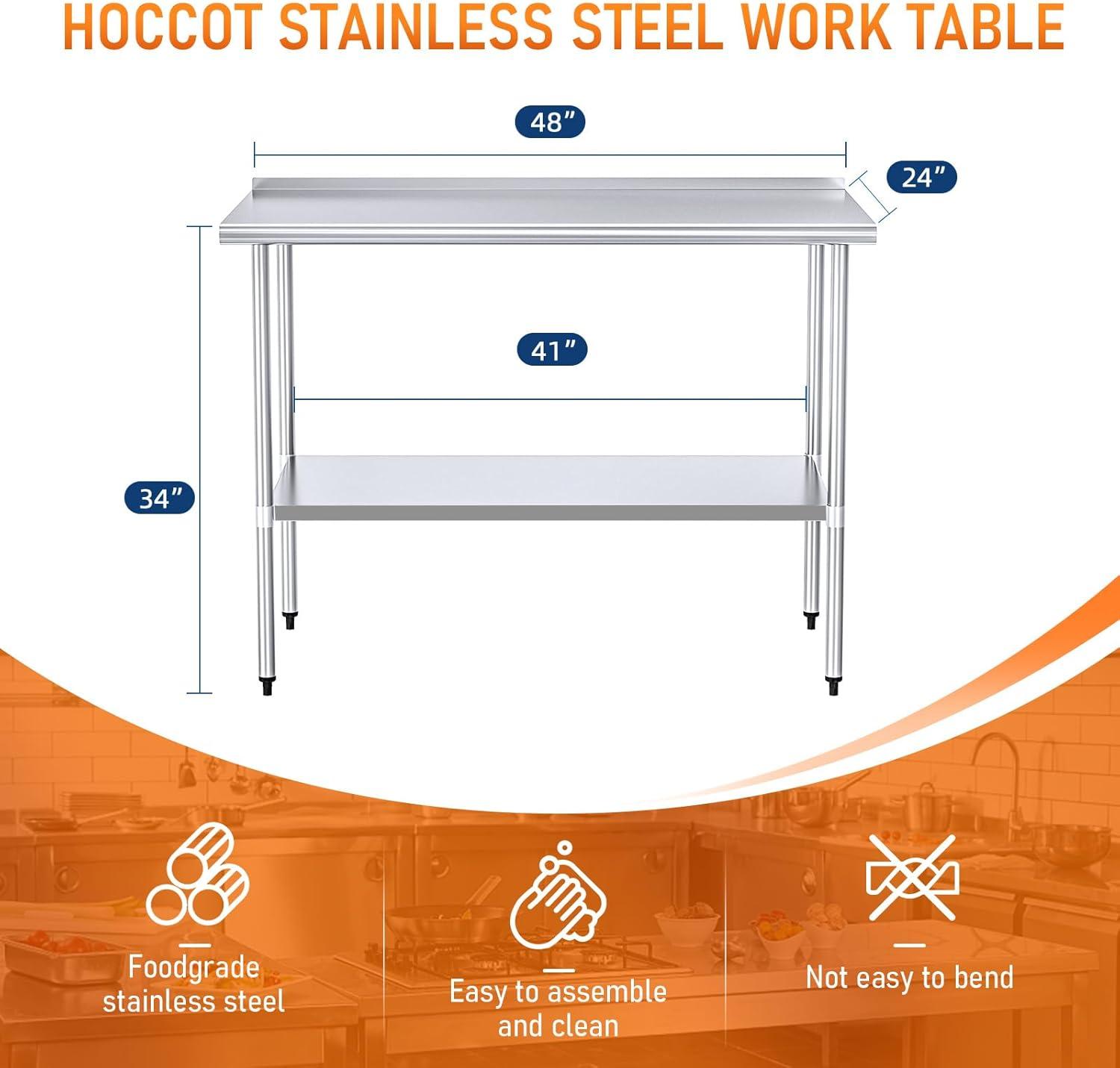 Stainless Steel Triangular Kitchen Prep Table with Undershelf