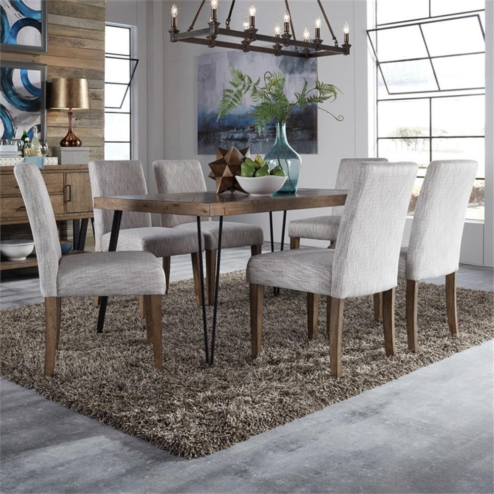 Horizons Light Brown 7 Piece Wood Rectangular Table Set