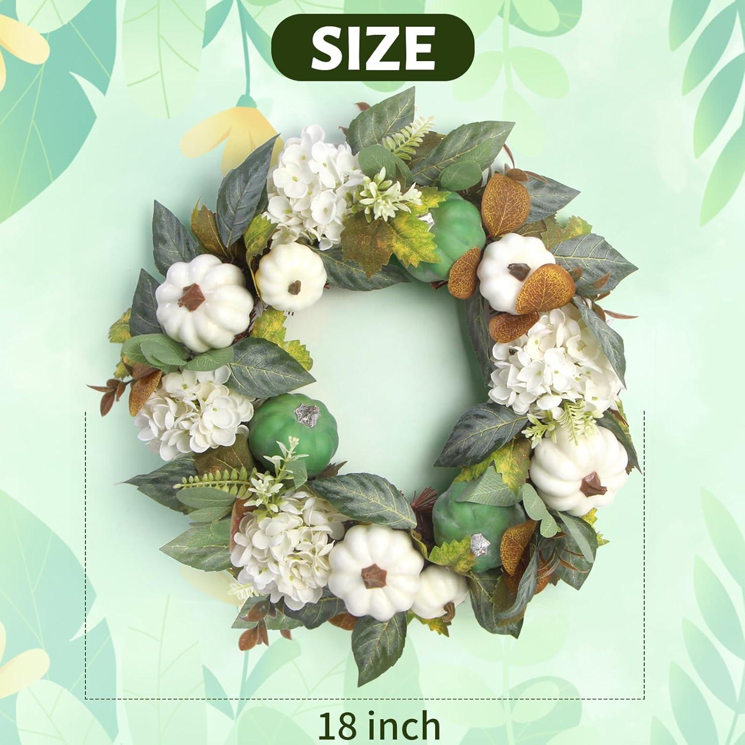 Fall Wreath 20’’ Autumn Front Door Wreath Harvest Wreath with Sunflower Pumpkins Berries Maple Leaves Daisies for Outside Indoor Home Wall Festival Thanksgiving Autumn Farmhouse Decor