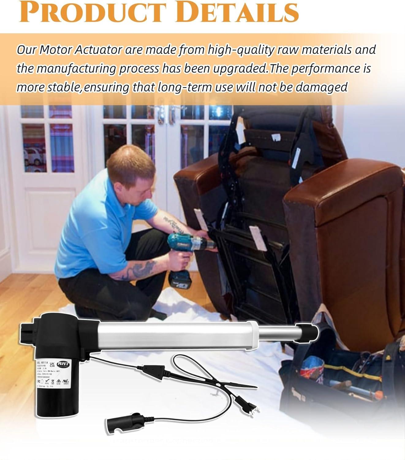 RMT R8112 Motor Linear Actuator for Power Recliner Lift Chair Electric Sofa