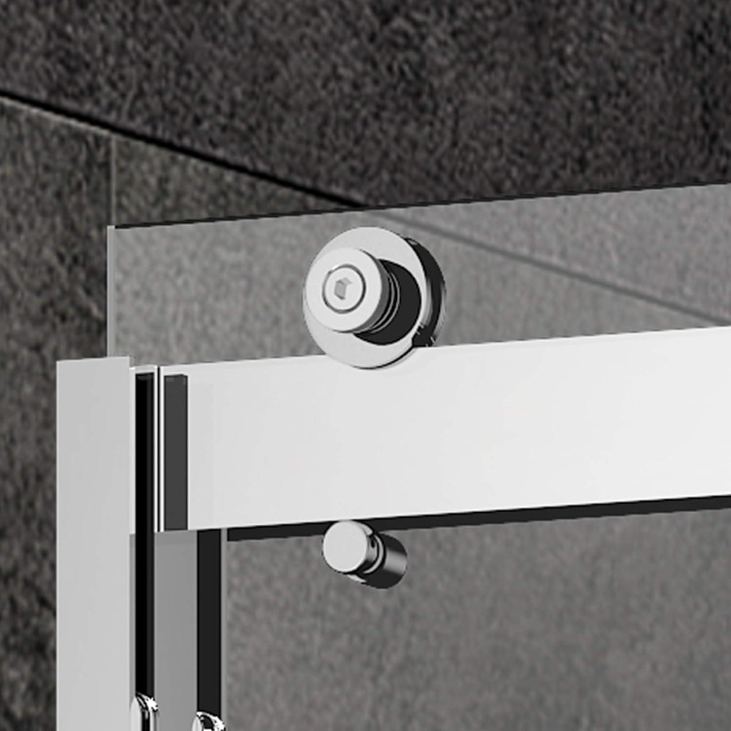 WoodBridge 56-60X62" Double Sliding Tub Door with 3/8" Thickened Upgrade Tempered Glass | Stainless Steel Hardware | Safe, Explosion-Resistant, Clear & Stylish, Sturdy & Durable  SDD6062-B