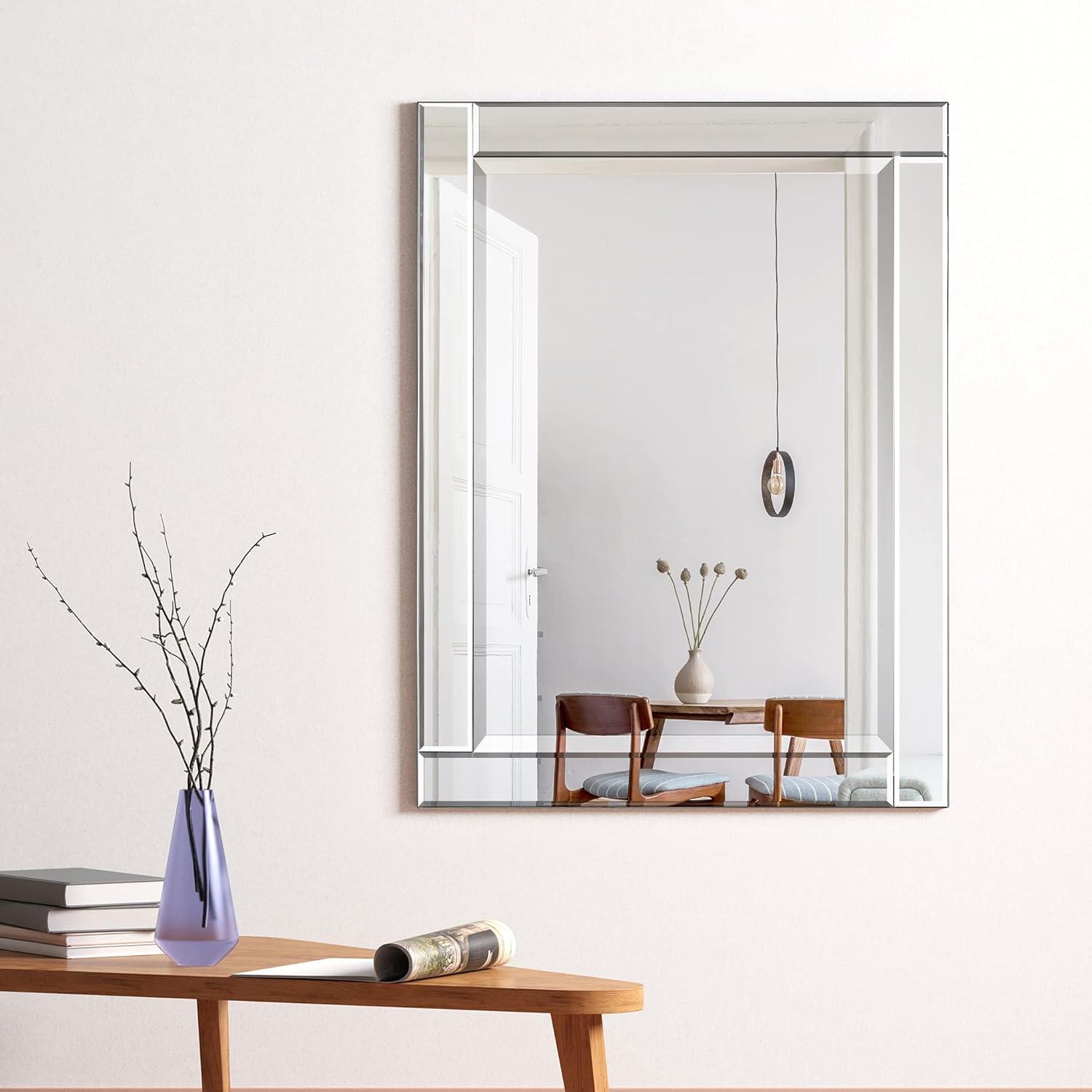 Empire Art Direct  Moderno Beveled Rectangle Wall Mirror