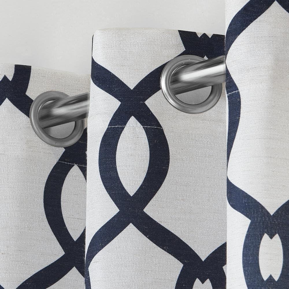 Set of 2 84"x54" Kochi Linen Blend Grommet Top Window Curtain Panel Indigo - Exclusive Home: Light Filtering Drapes