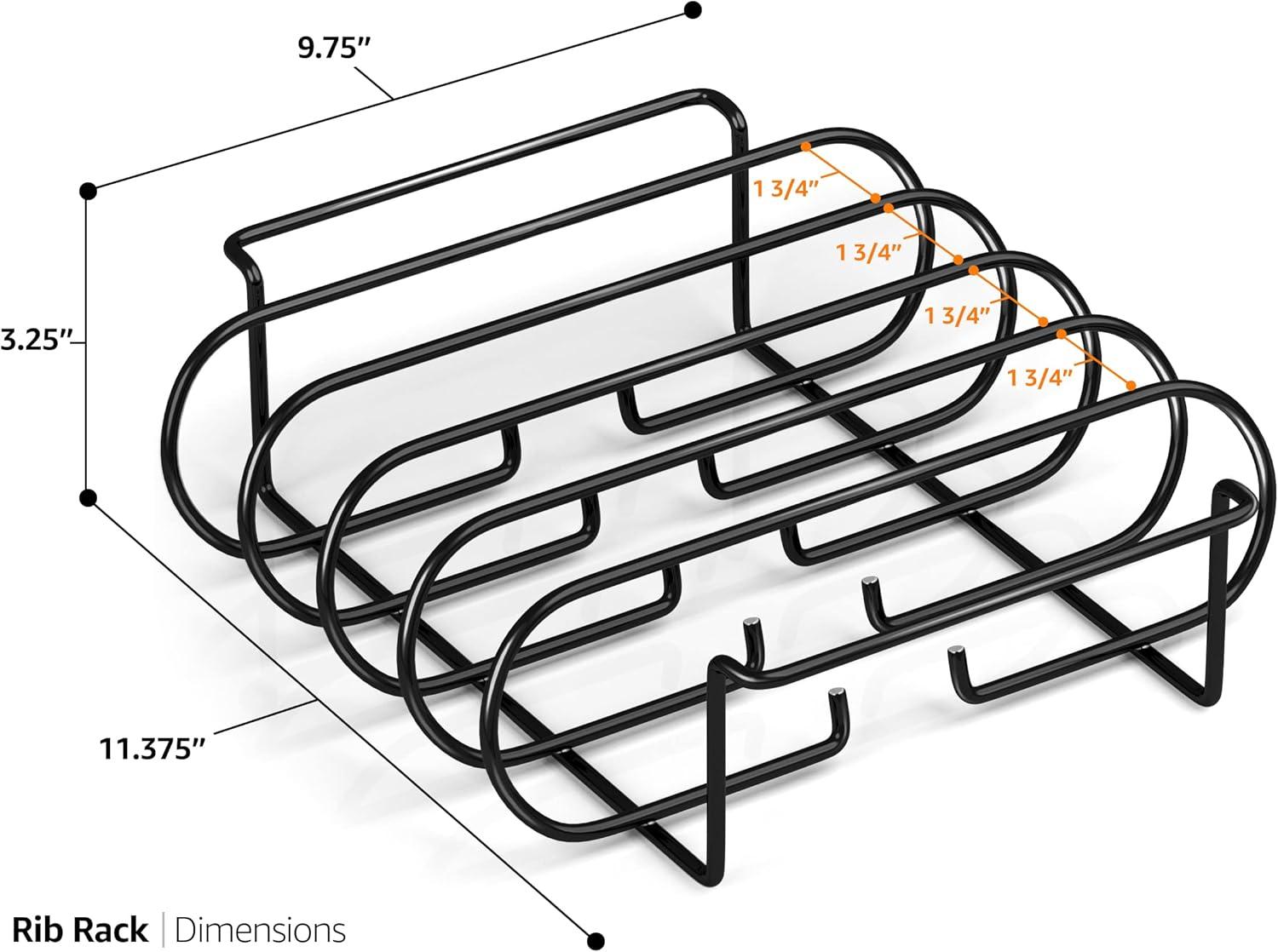 Sorbus Non-Stick Metal Rib Rack in Black