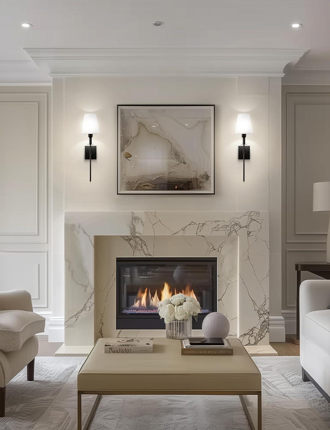 Battery Operated Black Wall Sconce Set Of 2,not Hardwired Fixture Wireless Wall Light ,dimmable Picture Sconces Cordless ,Easy To Install Battery Powered Lamp,for Bedroom, Lounge, Farmhouse Gallery