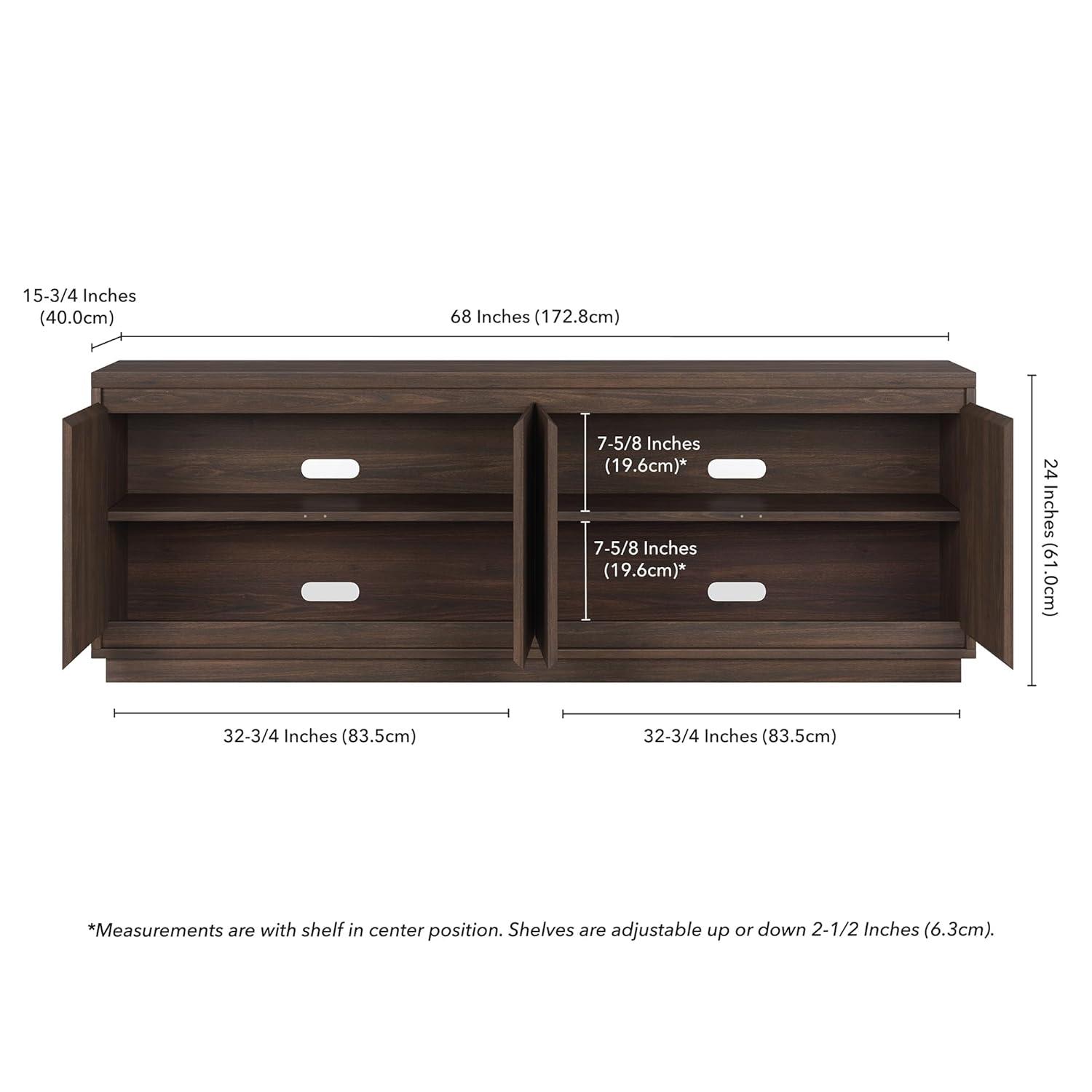 Evelyn&Zoe Presque Rectangular TV Stand for TV's up to 75", Alder Brown