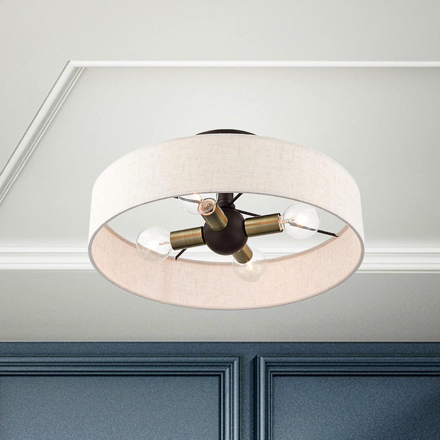 Livex Lighting Venlo 4 - Light Semi-Flush Mount in  Bronze/Antique Brass