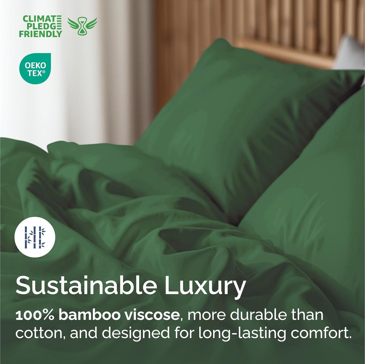 CGK Linens Premium Rayon From Bamboo 4 Piece Deep Pocket Ultra Soft & Cooling Sheet Set