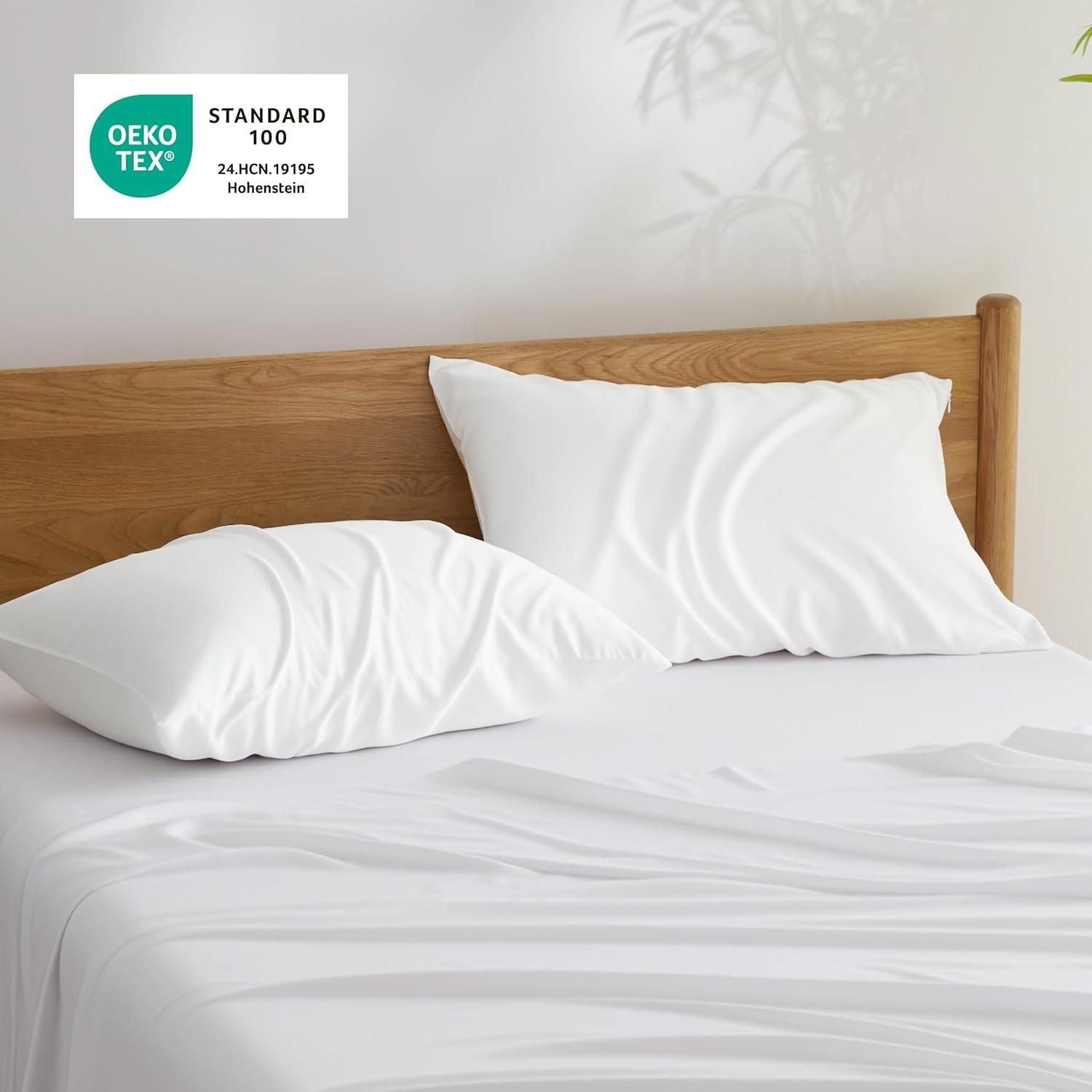 Bedsure Bedsure Pillow Cases Queen Size Set Of 2 - Polyester & Rayon Derived From Bamboo Cooling Pillowcase, Breathable, Soft And Wrinkle-Free Pillow Covers With Envelope Closure, Gifts, 20X30 Inches