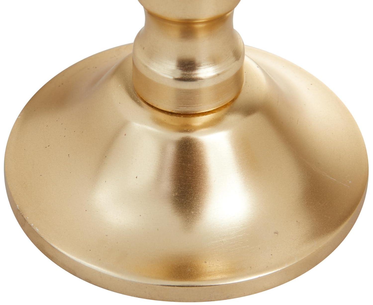 Deco 79 Aluminum Metal Decorative Candle Holder Pillar Candle Stand, Set of 3 Candlestick Holder 10", 8", 6"H, Gold