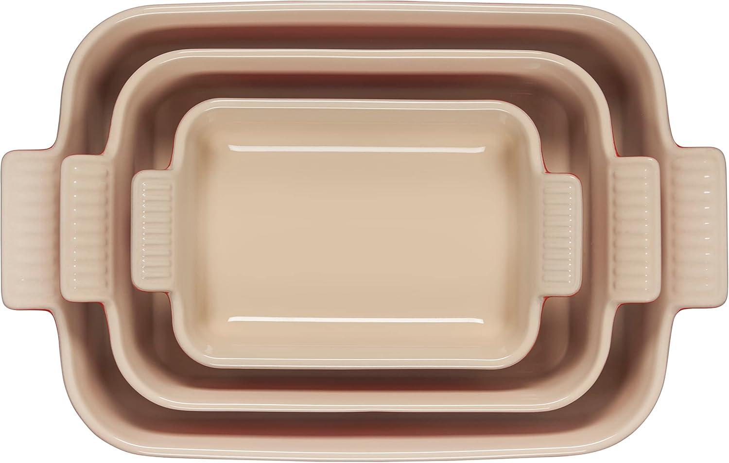 Cerise Red Stoneware Non-Stick Rectangular Baker Dish Set