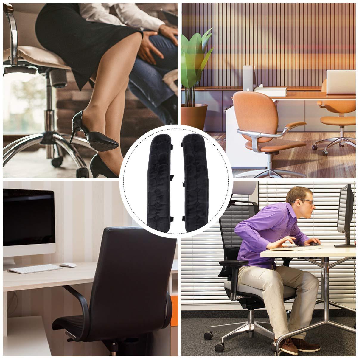 Black Memory Foam Office Chair Armrest Cushions