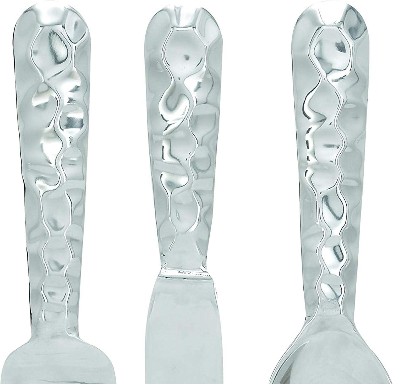 Benzara Artistic Cutlery Wall Decor In Aluminum, Set of Three, Silver