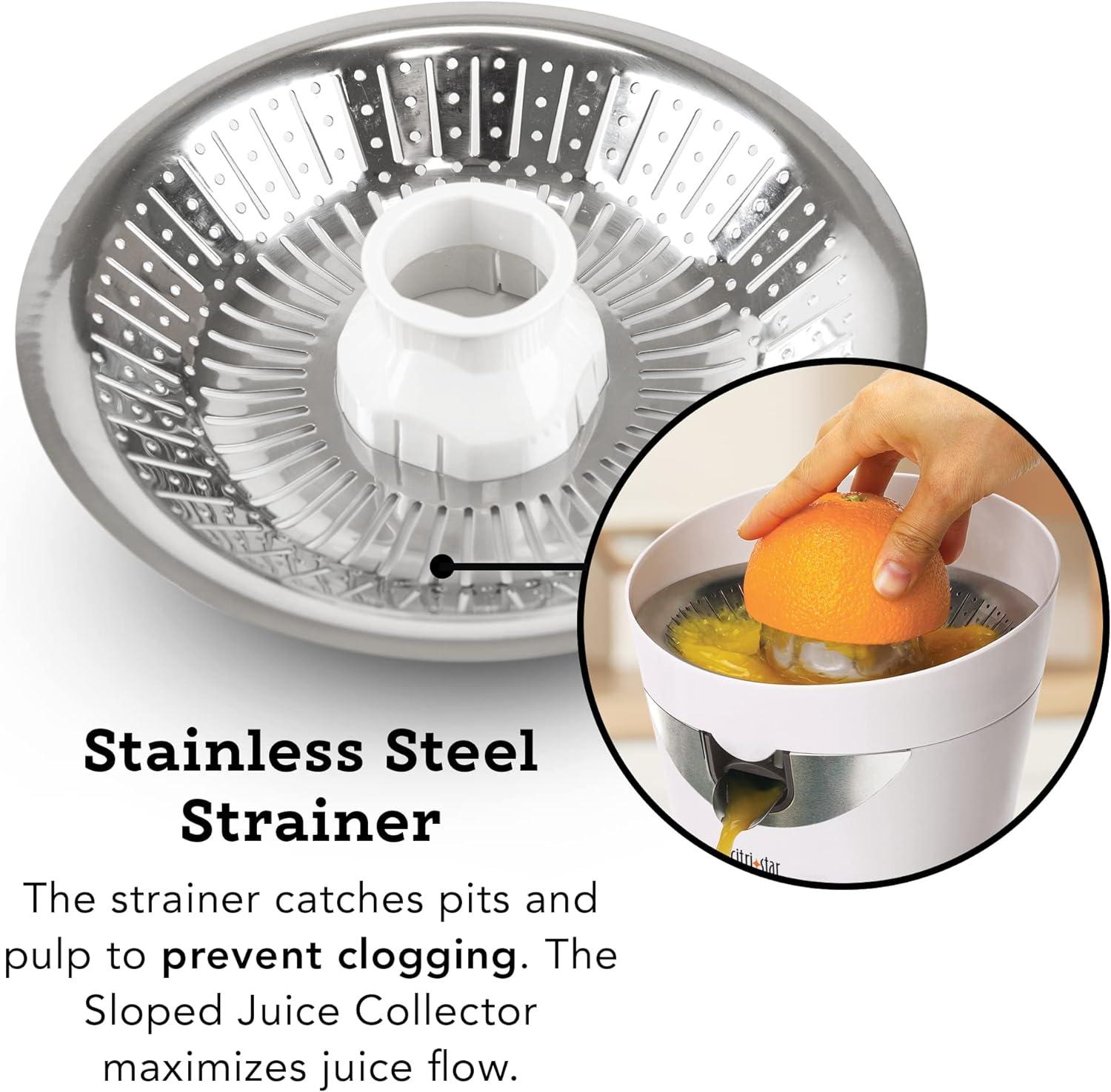 White Electric Stainless Steel Citrus Juicer