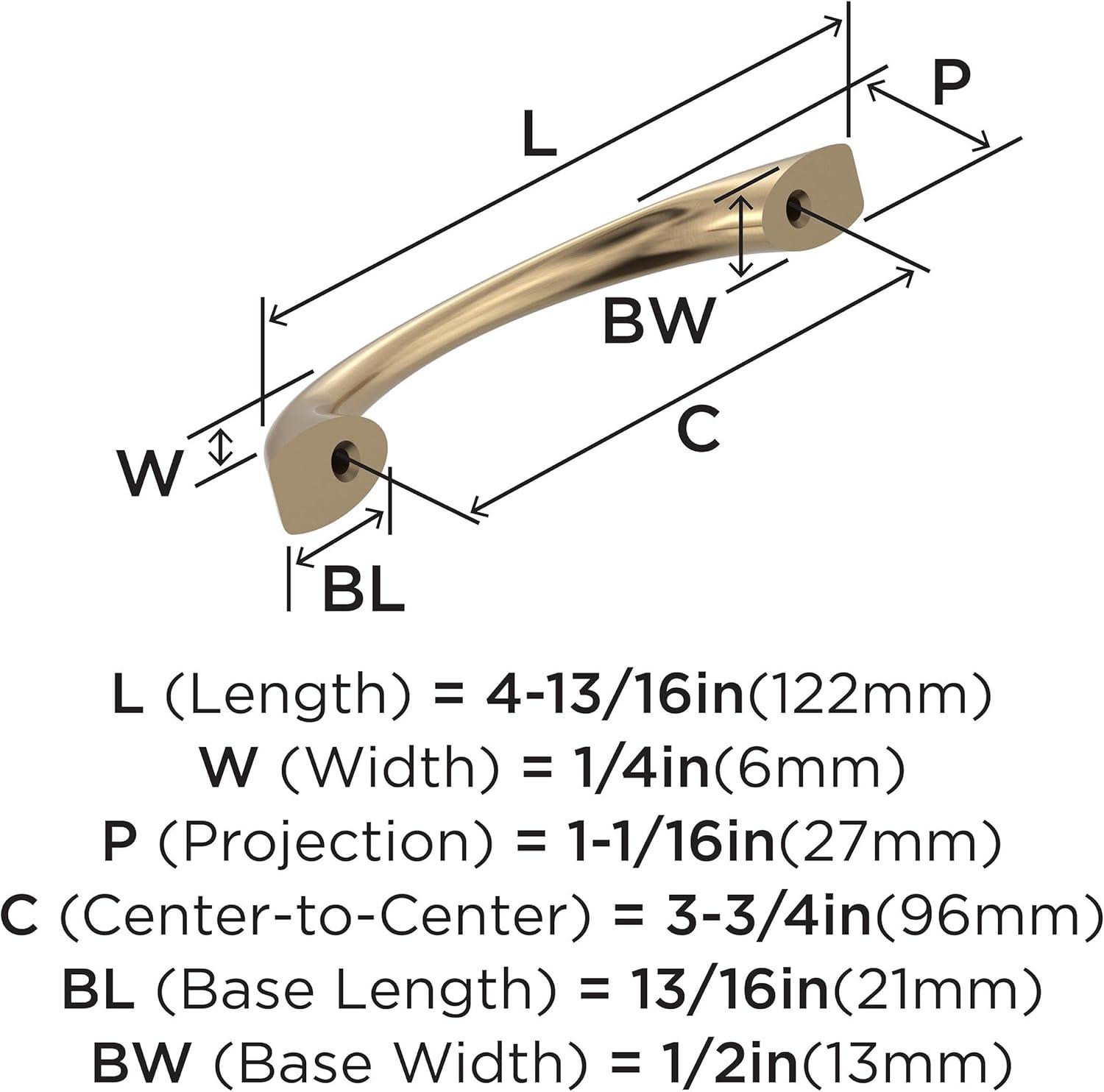 Vaile 3-3/4 inch (96mm) Center-to-Center Champagne Bronze Cabinet Pull