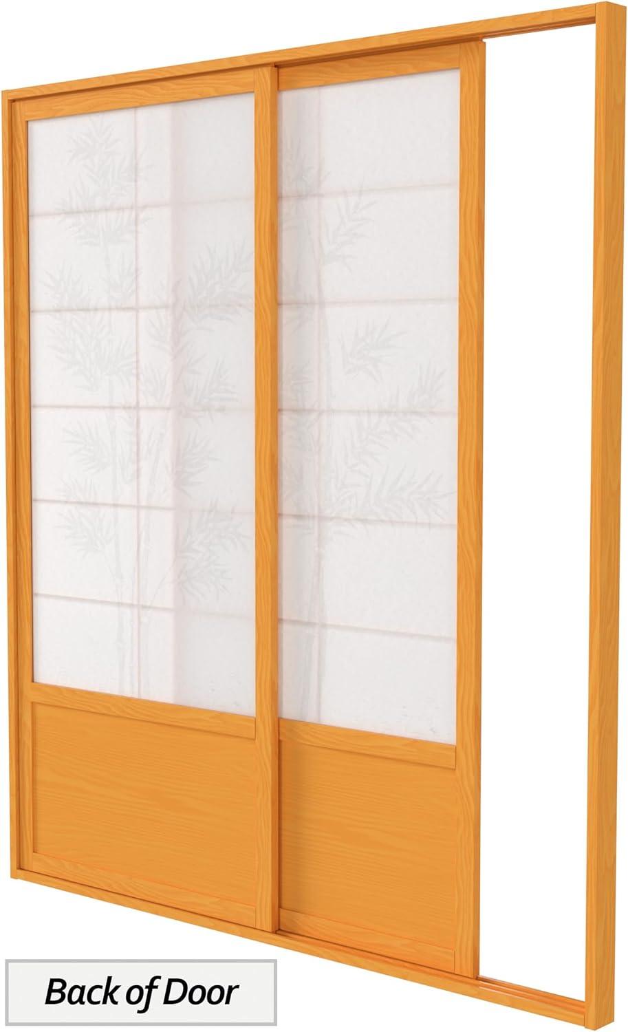 Honey Bamboo Tree Shoji Sliding Double Door Set