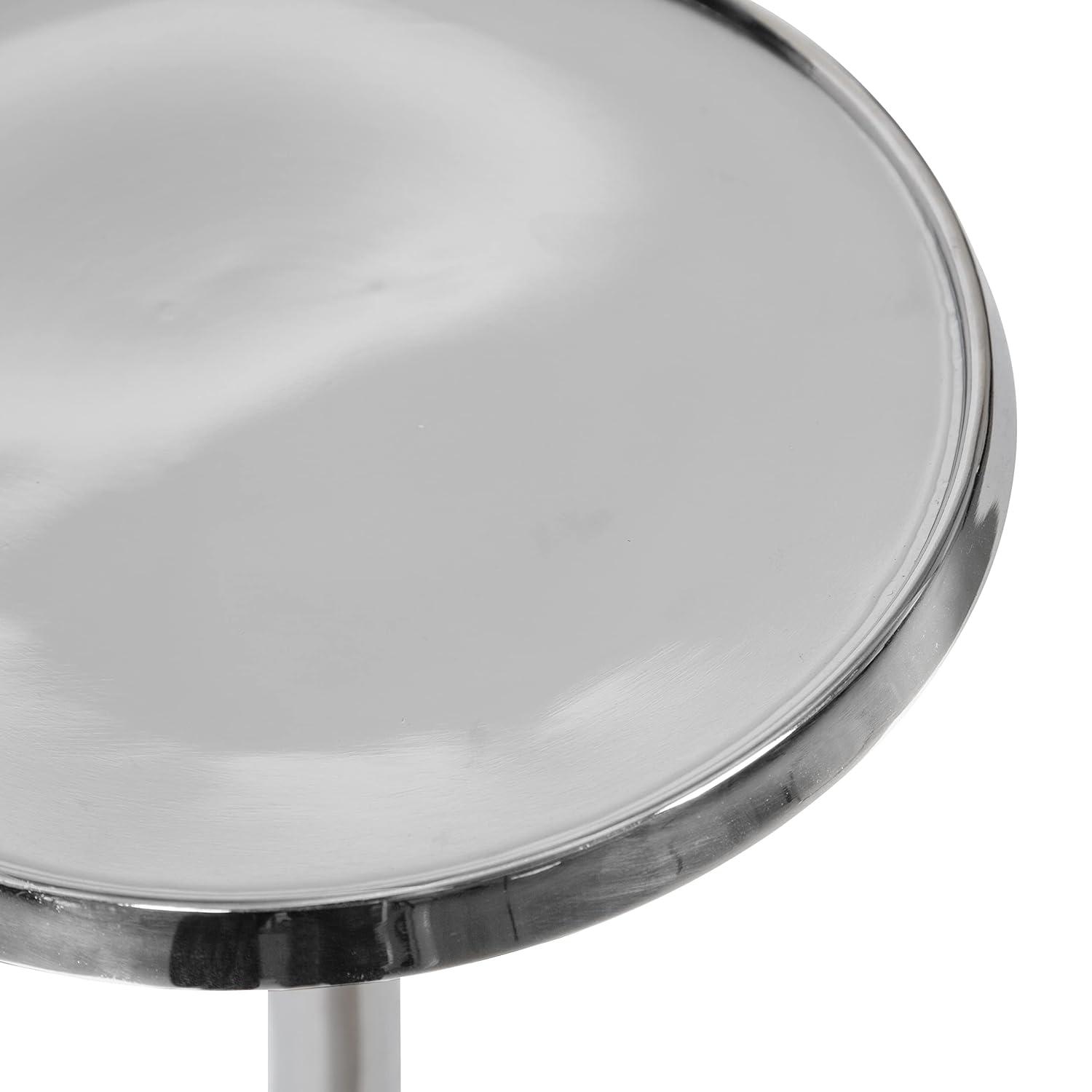 Kate and Laurel Sanzo Round Metal Drink Table, 9x9x23, Silver