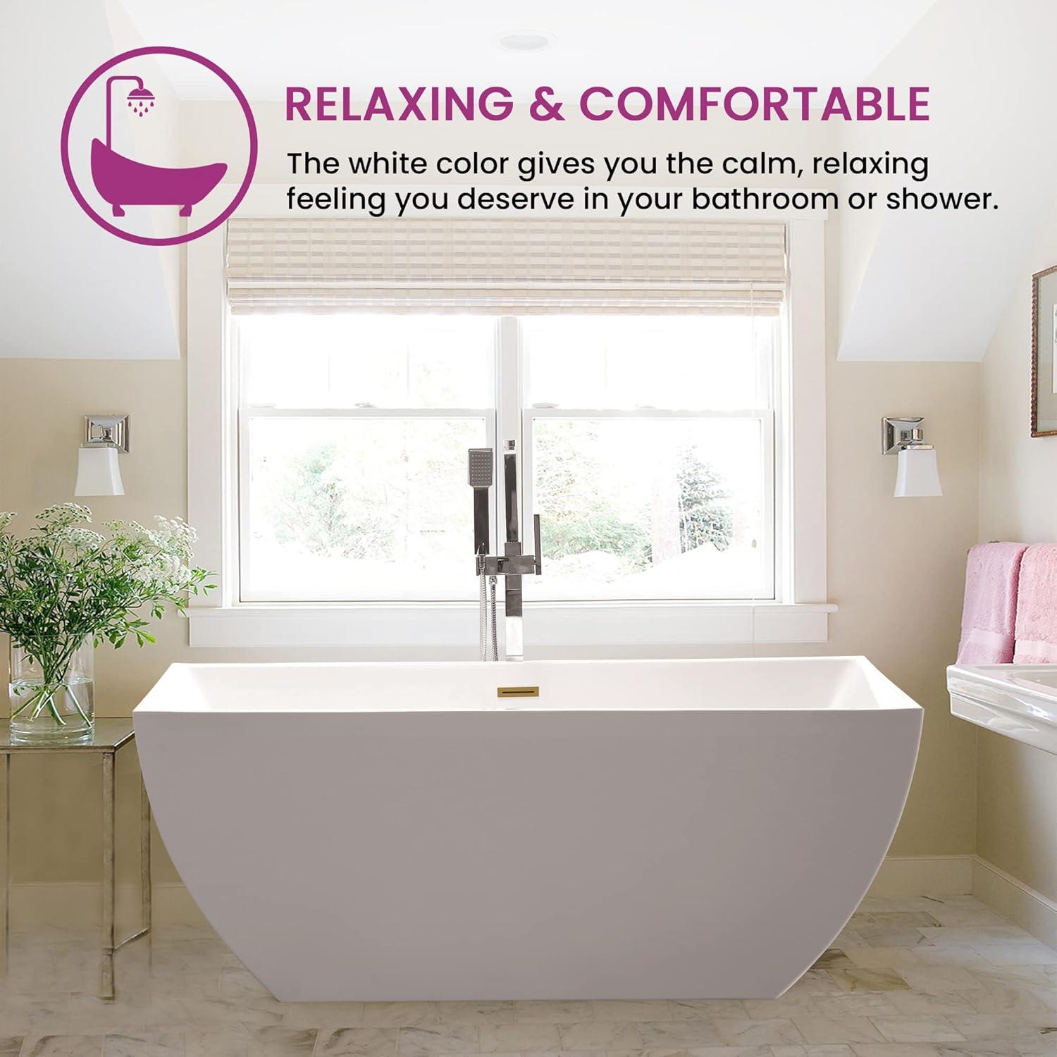 Lydia 59" x 30" Freestanding Soaking Bathtub
